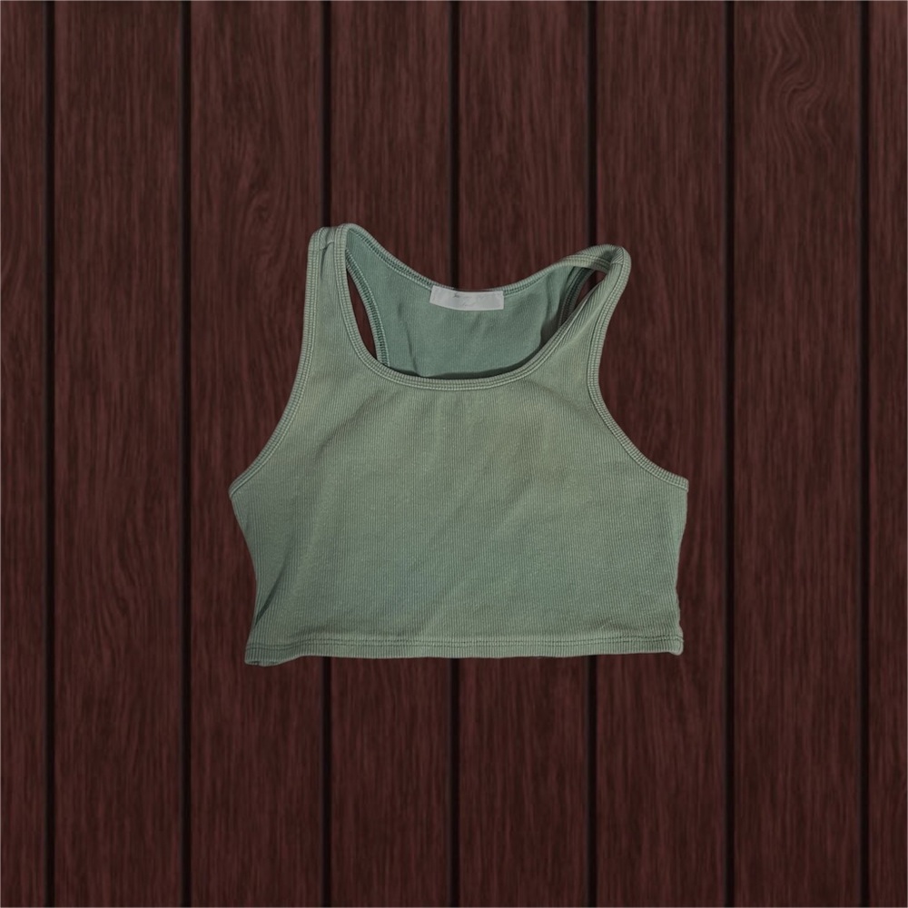 Vintage Y2K Crop Top Tank Top Olive Green Jesse and Sky Small